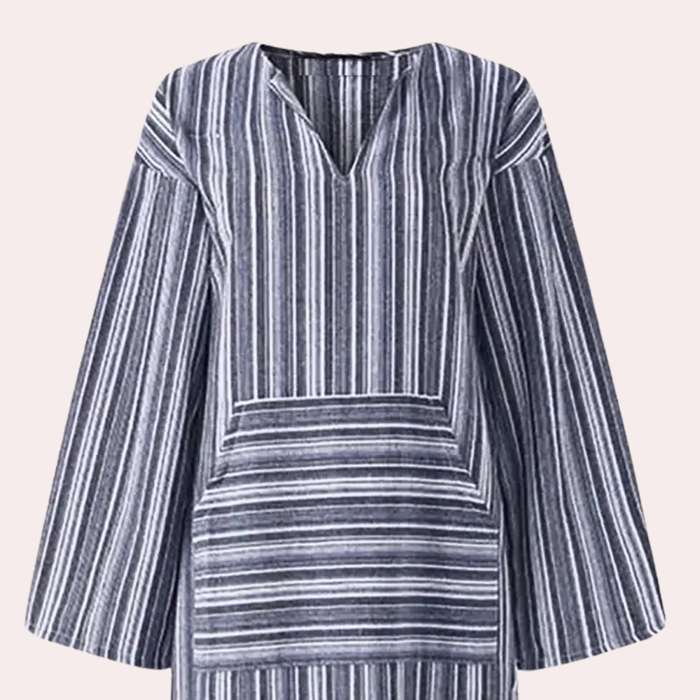 Vestido casual a rayas de moda para mujer