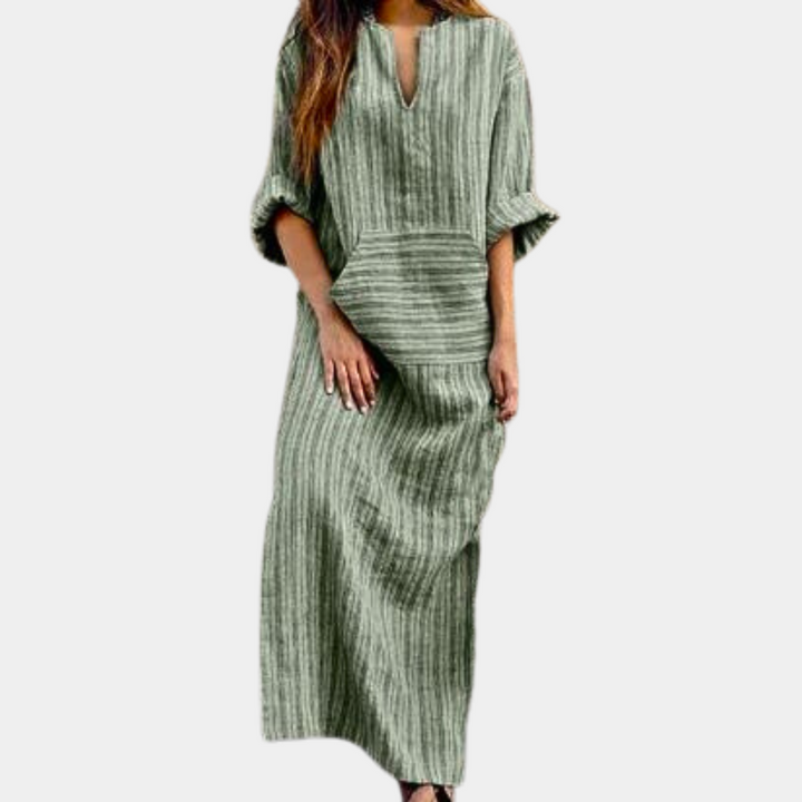 Vestido casual a rayas de moda para mujer