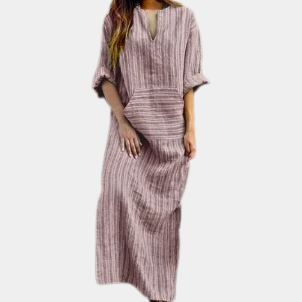 Vestido casual a rayas de moda para mujer