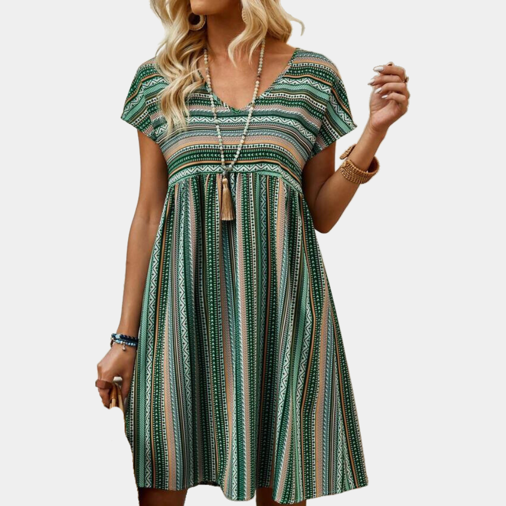 Elegante y cómodo vestido de rayas para mujer