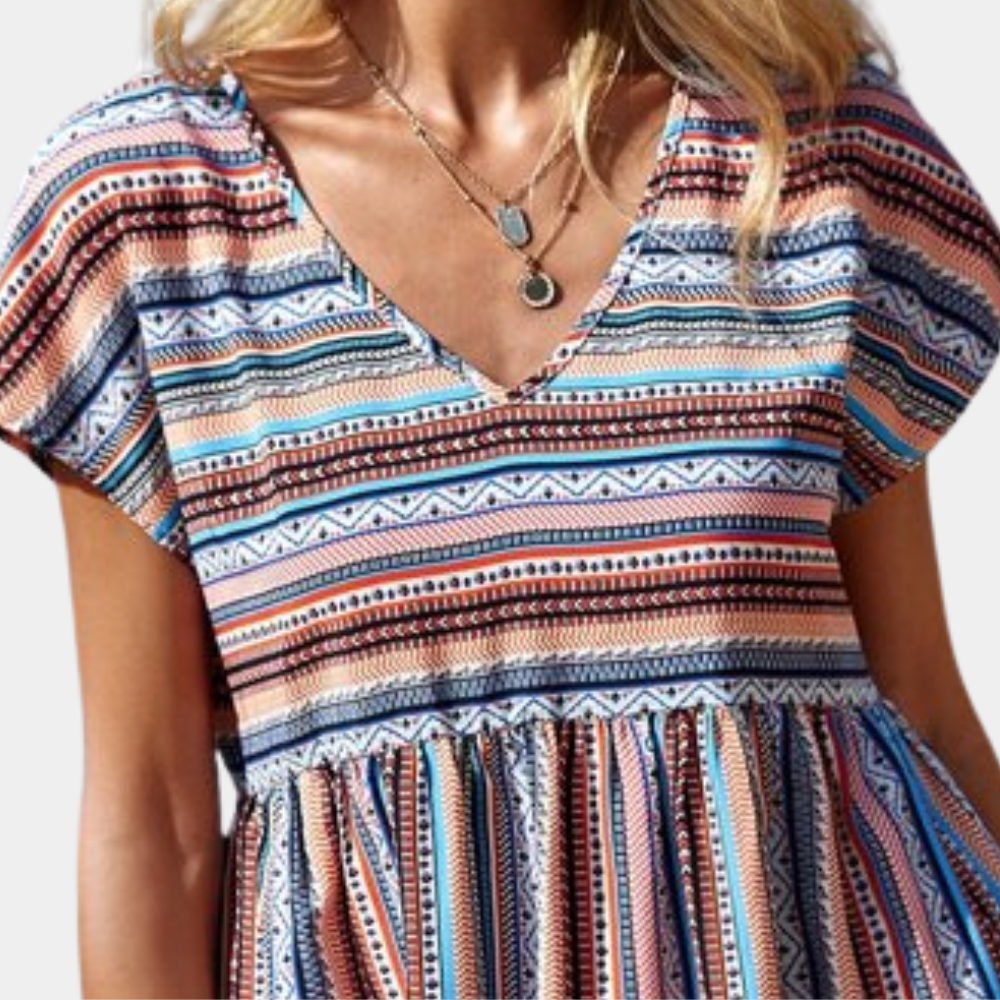 Elegante y cómodo vestido de rayas para mujer