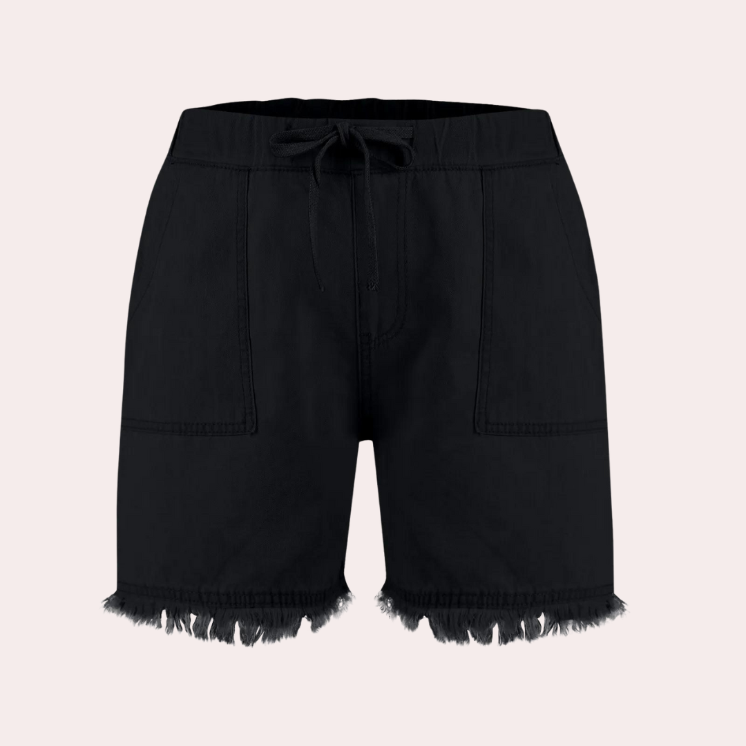 Delfine - Pantalones cortos de mujer con estilo effortless y prácticos bolsillos laterales