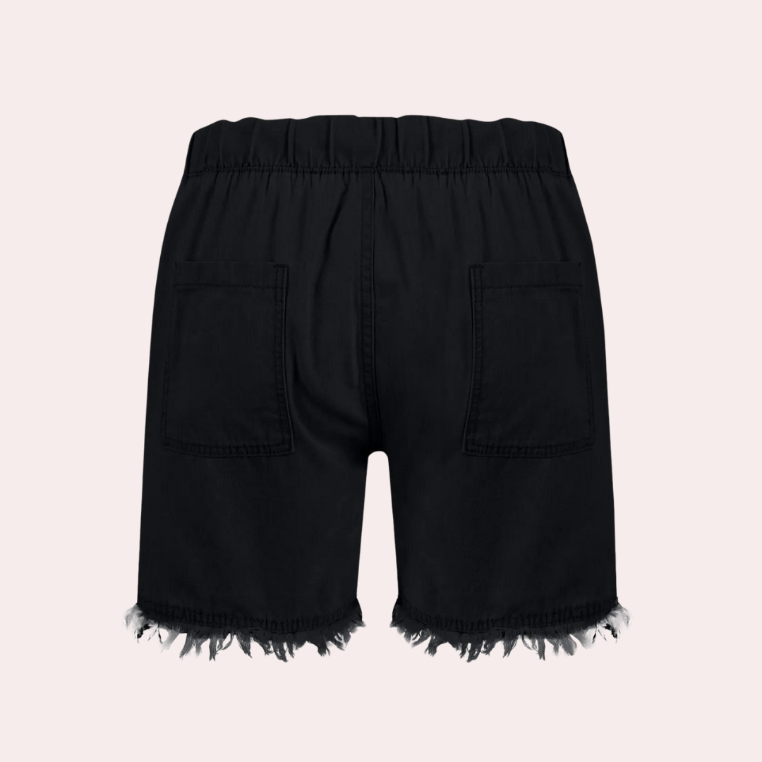 Delfine - Pantalones cortos de mujer con estilo effortless y prácticos bolsillos laterales