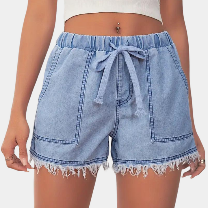 Rosalba - Short de mujer con elegante dobladillo de golf y cordón ajustable