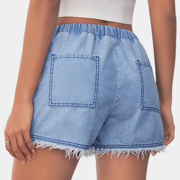 Rosalba - Short de mujer con elegante dobladillo de golf y cordón ajustable