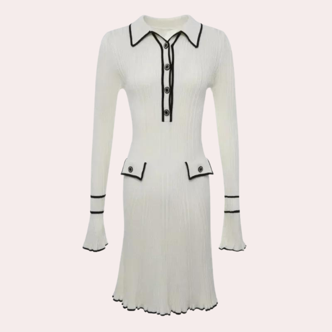 Elegante vestido femenino con estilosas mangas largas