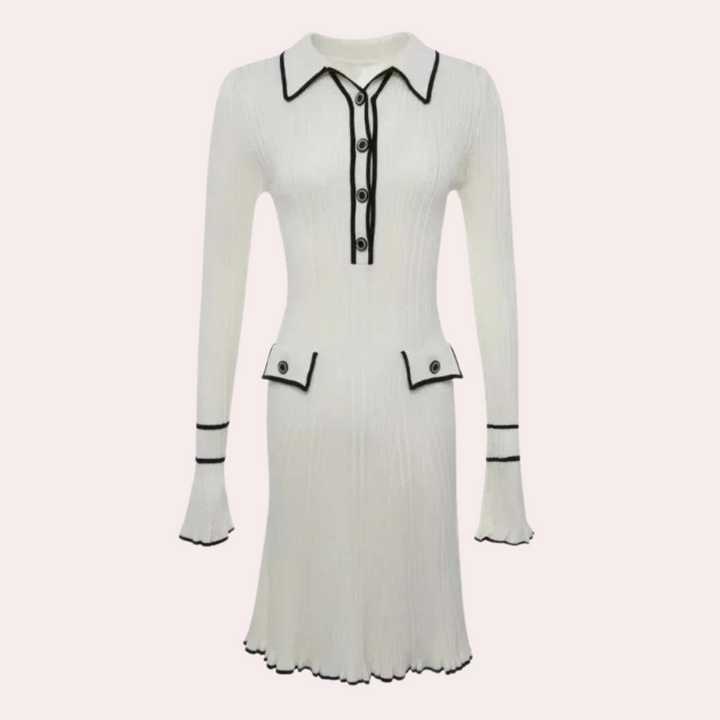 Elegante vestido femenino con estilosas mangas largas