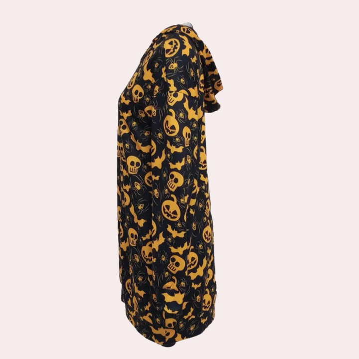 Csilla - Bonito minivestido de Halloween con acogedora capucha