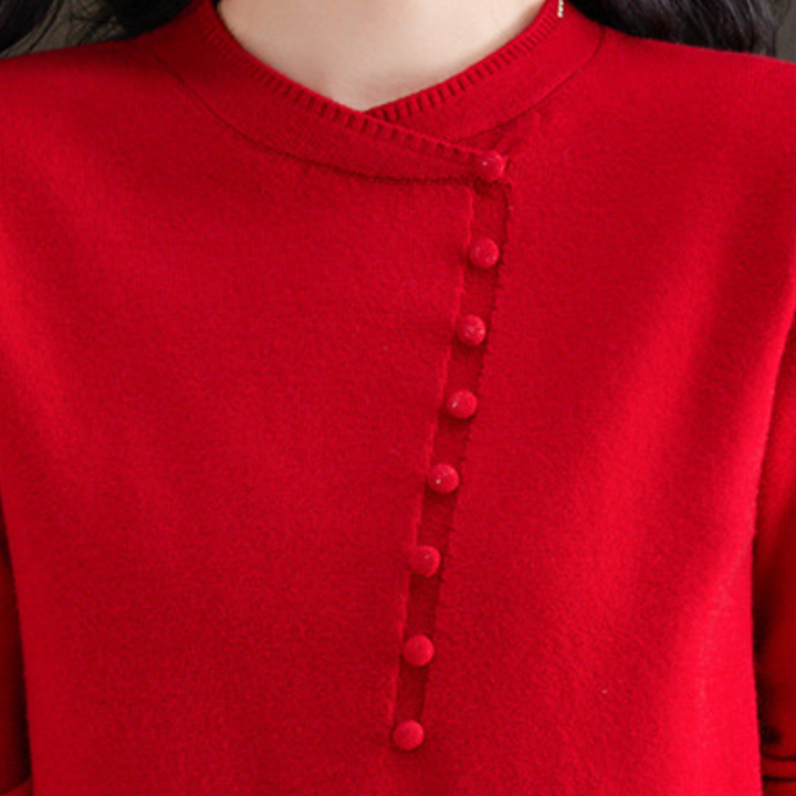 Gergana - Elegante jersey de mujer con detalles de botones clásicos