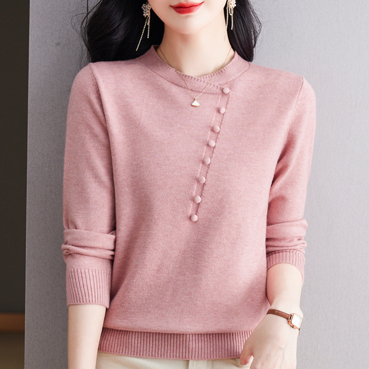 Gergana - Elegante jersey de mujer con detalles de botones clásicos