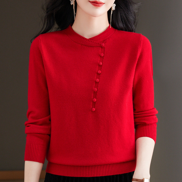 Gergana - Elegante jersey de mujer con detalles de botones clásicos