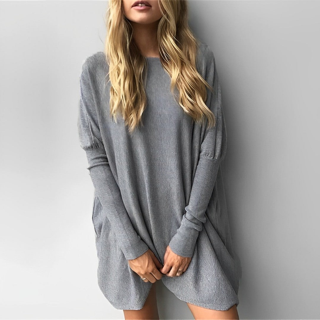 Kiana - Elegante blusa oversize de manga larga y escote redondo para un look otoñal perfecto