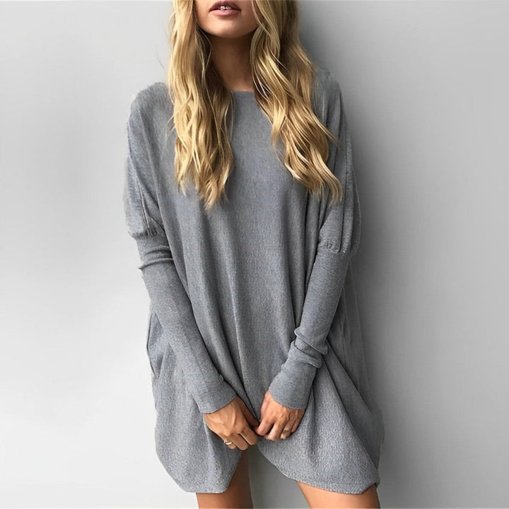 Kiana - Elegante blusa oversize de manga larga y escote redondo para un look otoñal perfecto