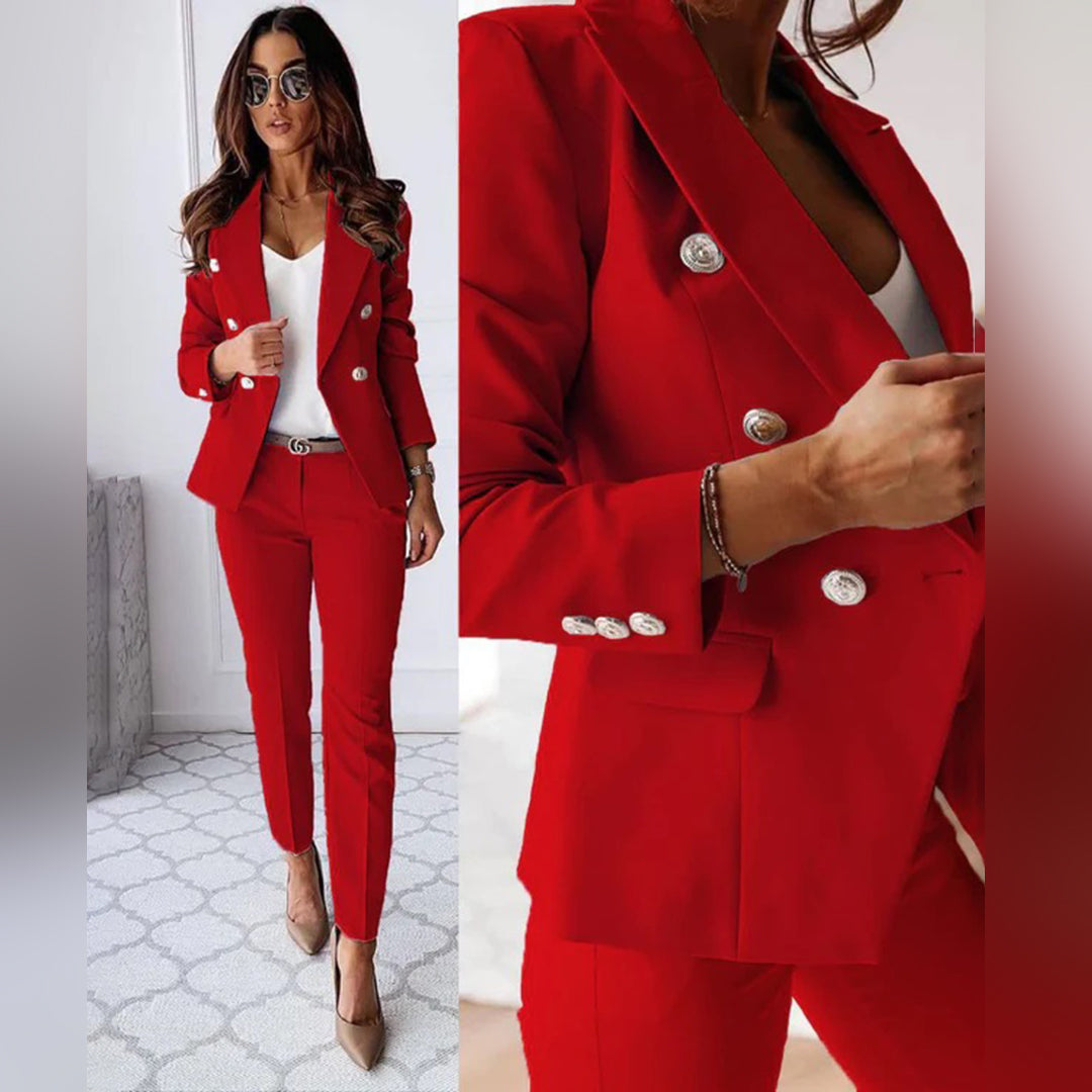 ELISEA - Elegante conjunto de traje de 2 piezas para mujer