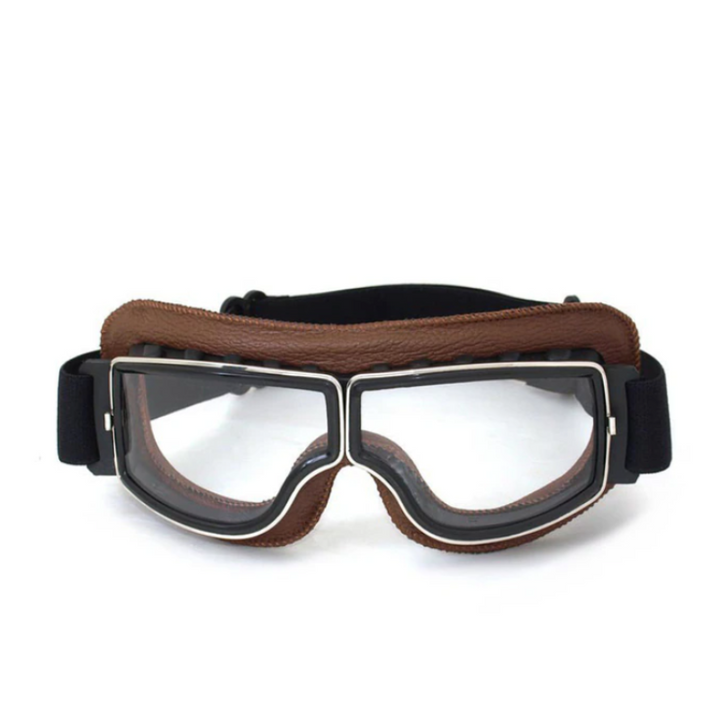 Luke - Elegantes Gafas de Moto de Cuero Vegano Vintage para Otoño para Todos