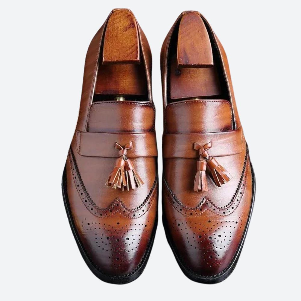 Elegantes zapatos ortopédicos para hombre con borlas - Frane