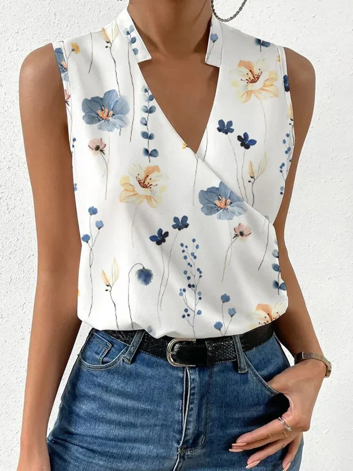 Nora - Elegante top de mujer sin mangas y con cuello en V, ¡Perfecto para el verano!