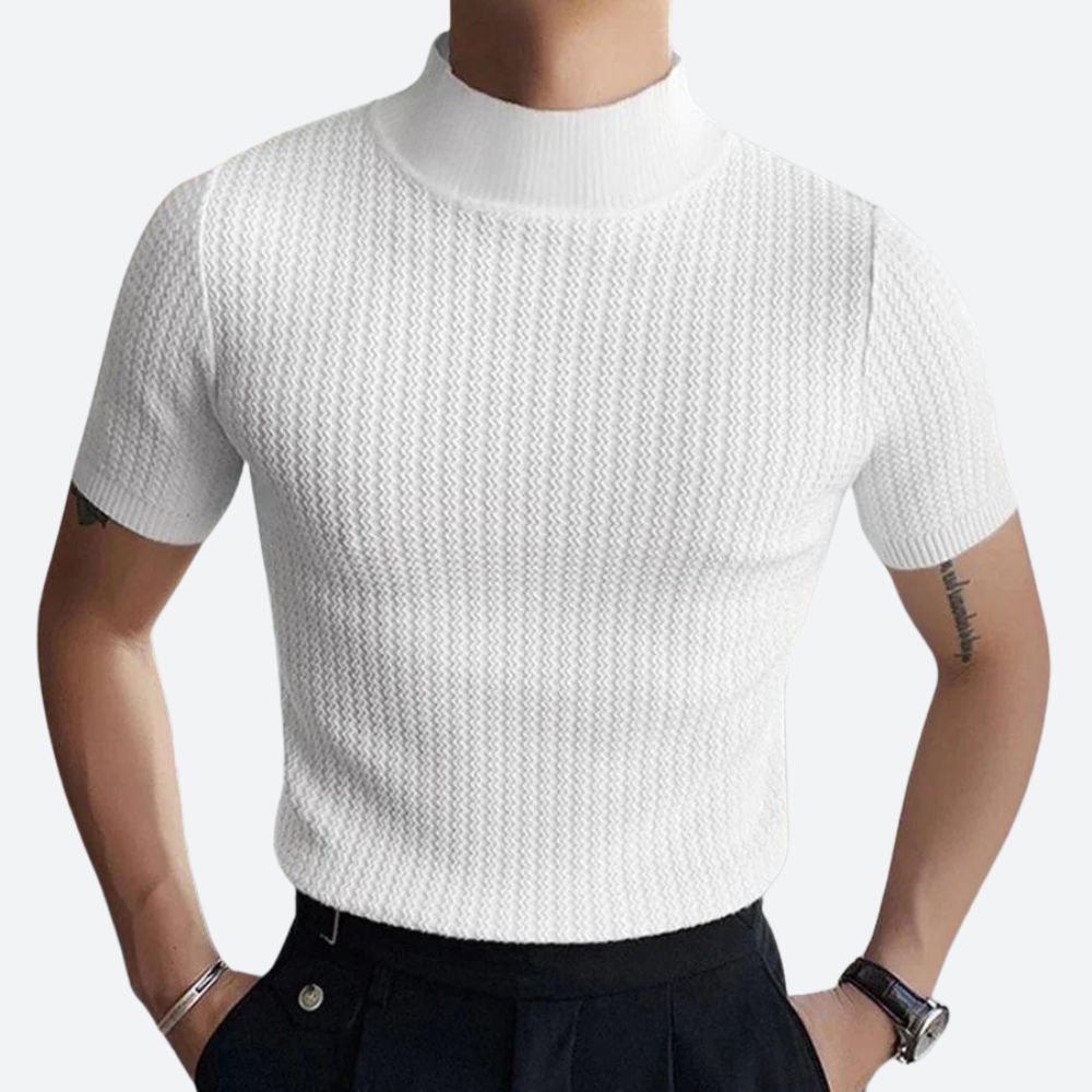 Camiseta de manga corta de canalé para hombre - Josh