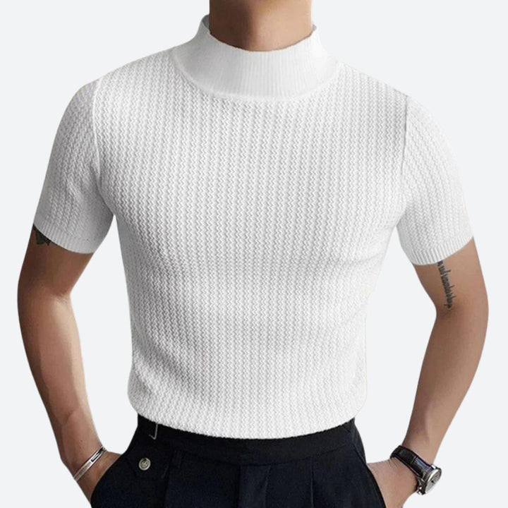 Camiseta de manga corta de canalé para hombre - Josh