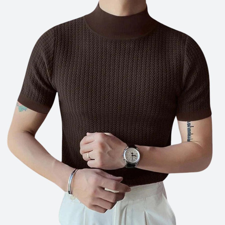 Camiseta de manga corta de canalé para hombre - Josh