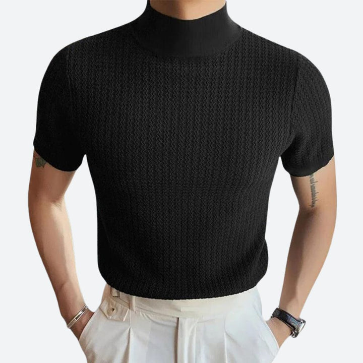 Camiseta de manga corta de canalé para hombre - Josh