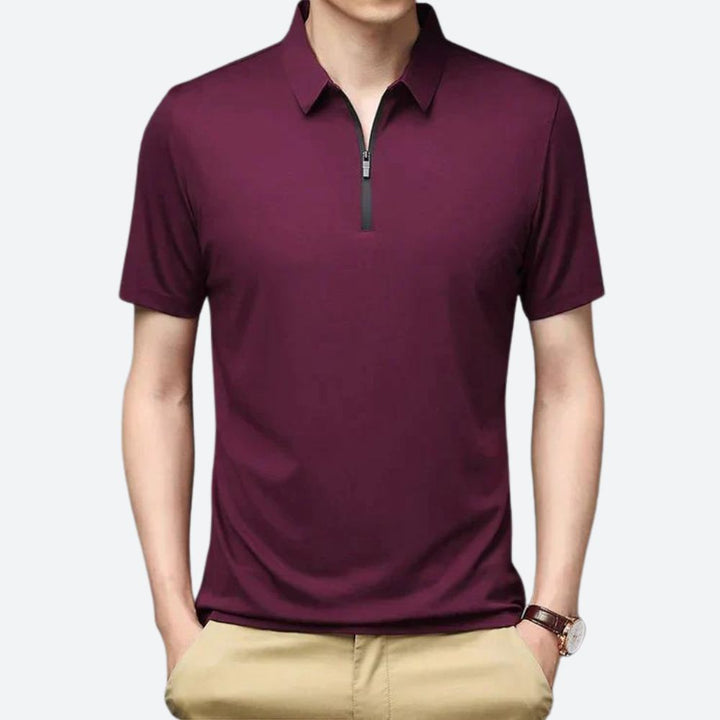 Elegante polo de seda para hombre - Justin