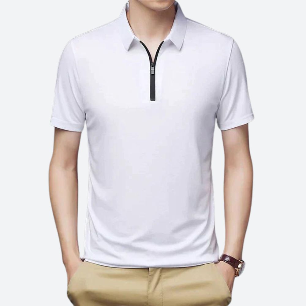 Elegante polo de seda para hombre - Justin