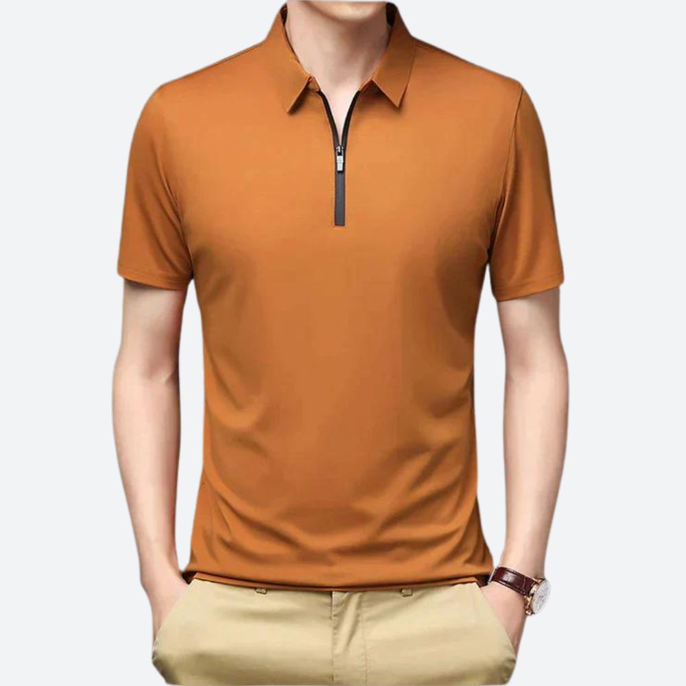 Elegante polo de seda para hombre - Justin