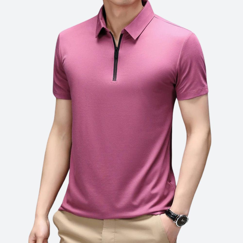 Elegante polo de seda para hombre - Justin