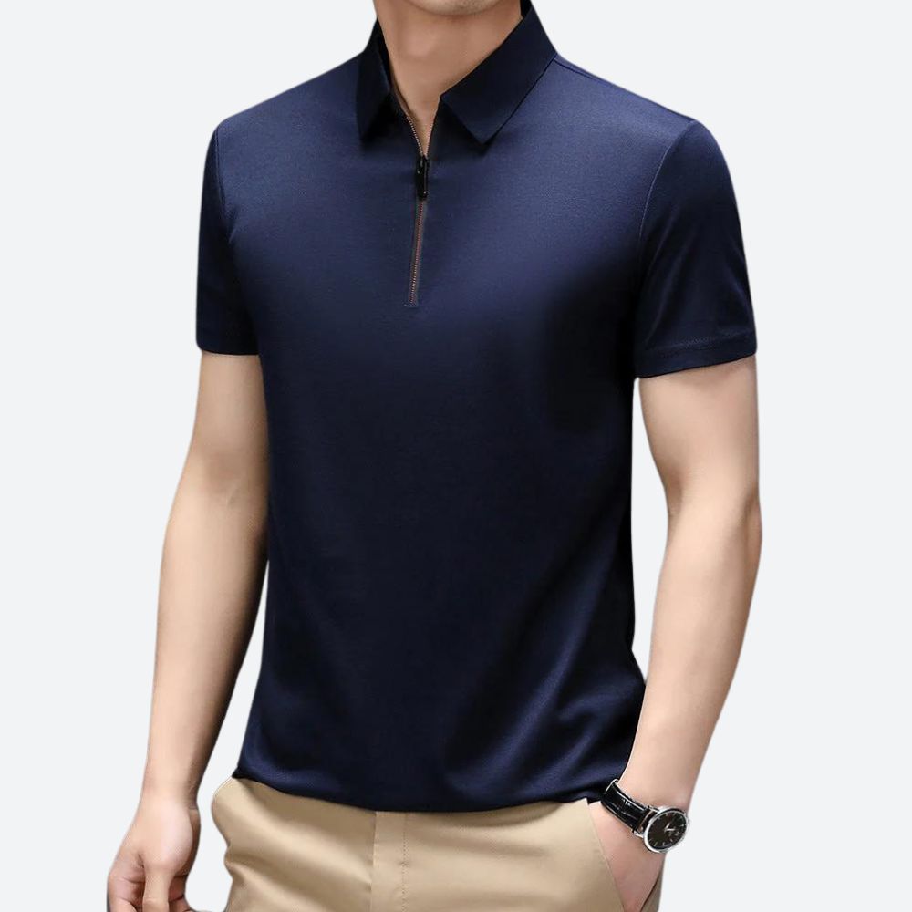 Elegante polo de seda para hombre - Justin