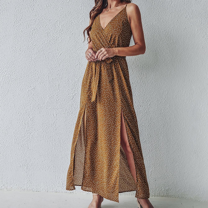 EIRINI - Elegante maxivestido con seductora abertura
