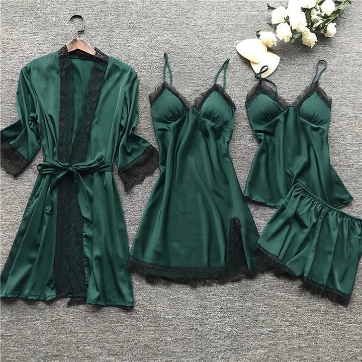 Iris - Elegante conjunto de pijama de satén para mujer