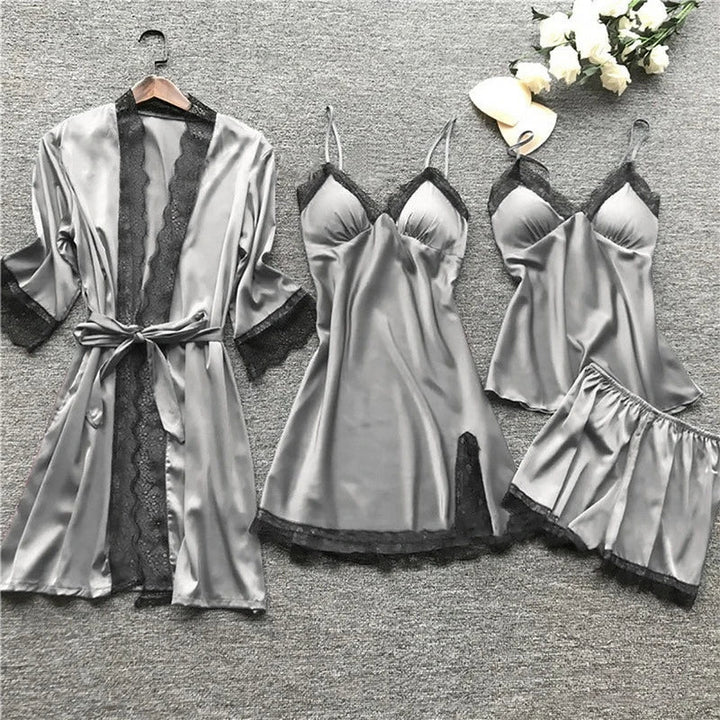 Iris - Elegante conjunto de pijama de satén para mujer