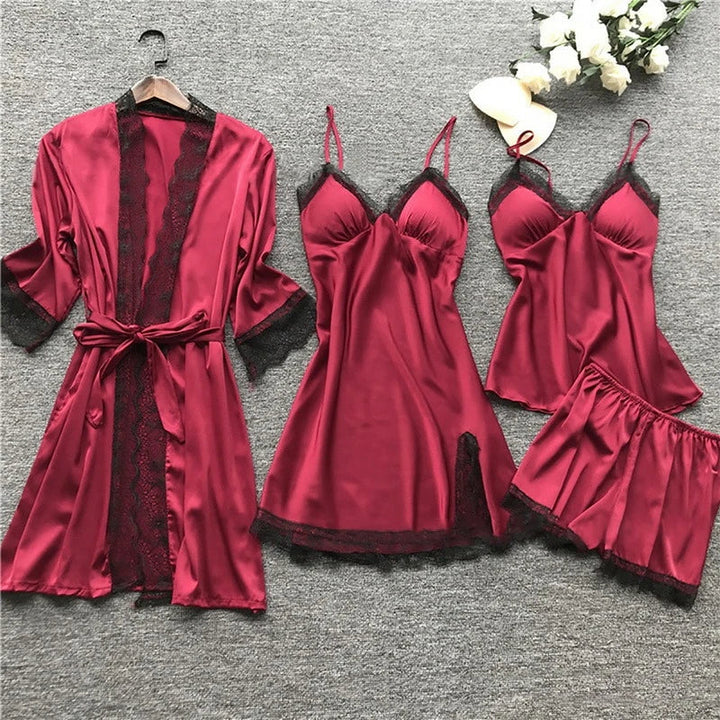 Iris - Elegante conjunto de pijama de satén para mujer