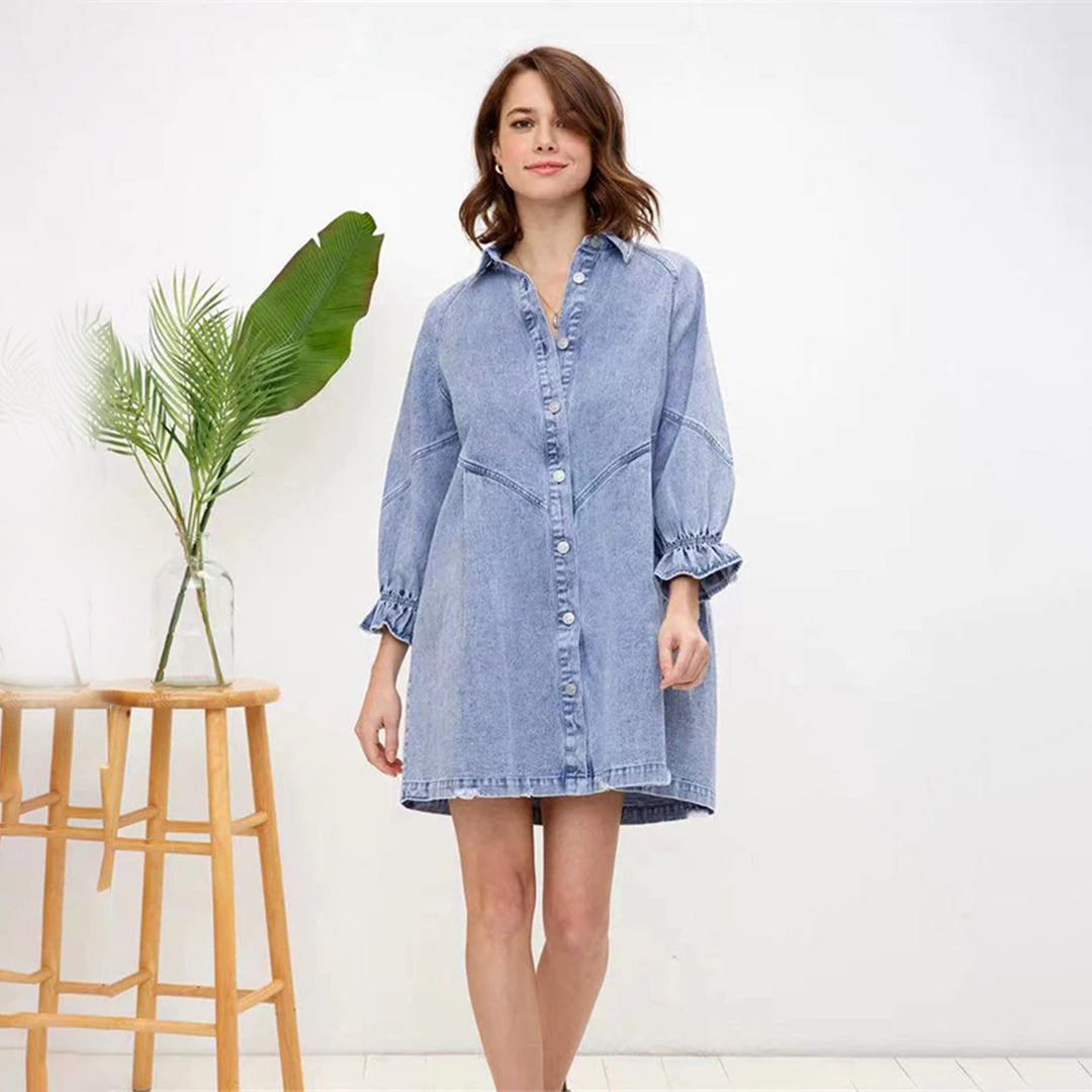 AMAYAH - Vestido camisero lujoso y cómodo para cualquier ocasión