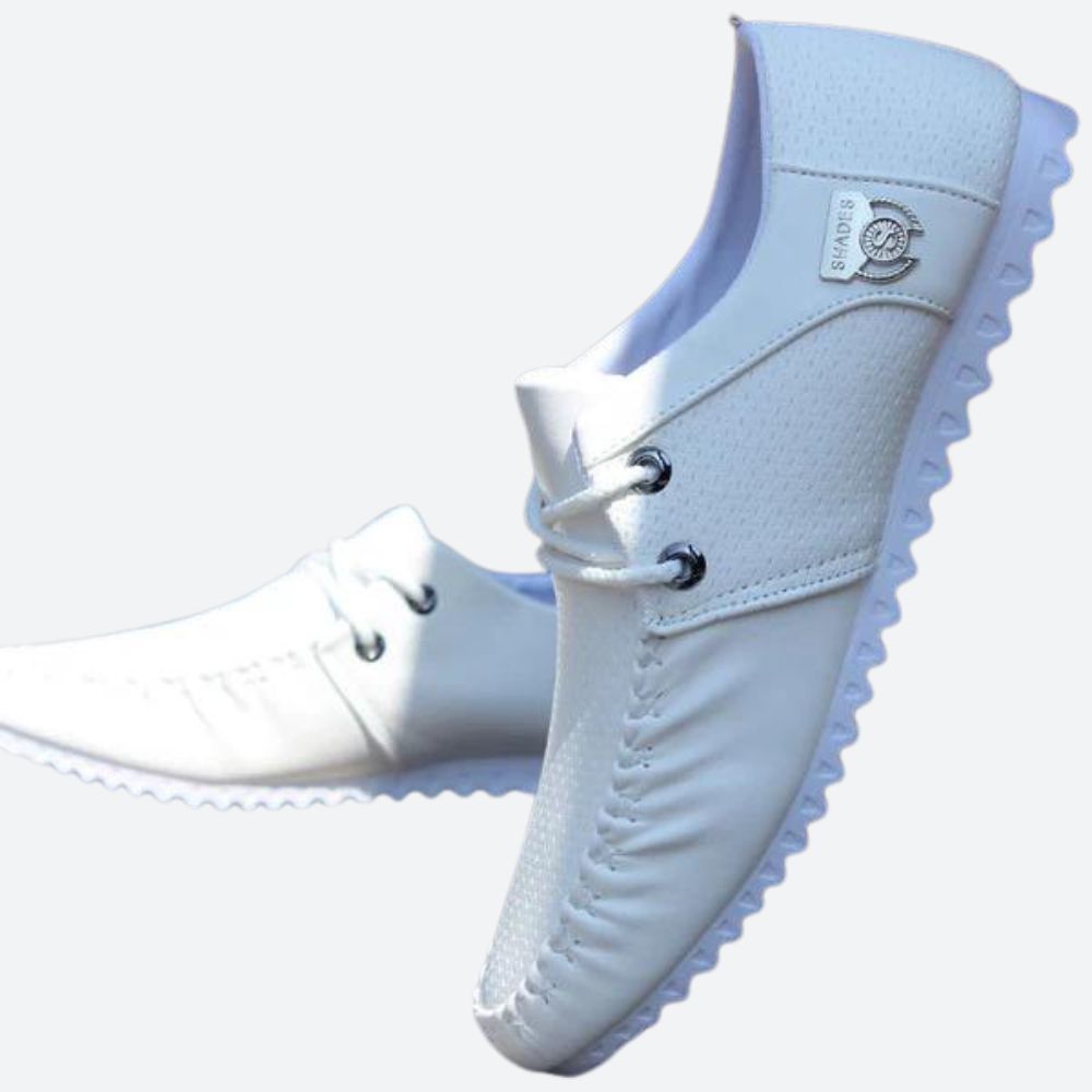 Elegantes zapatillas blancas transpirables para hombre - Marlo