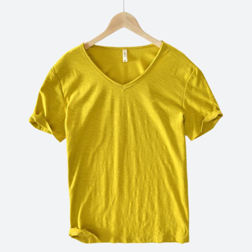 Elegante camiseta de verano de algodón y lino - Maxx