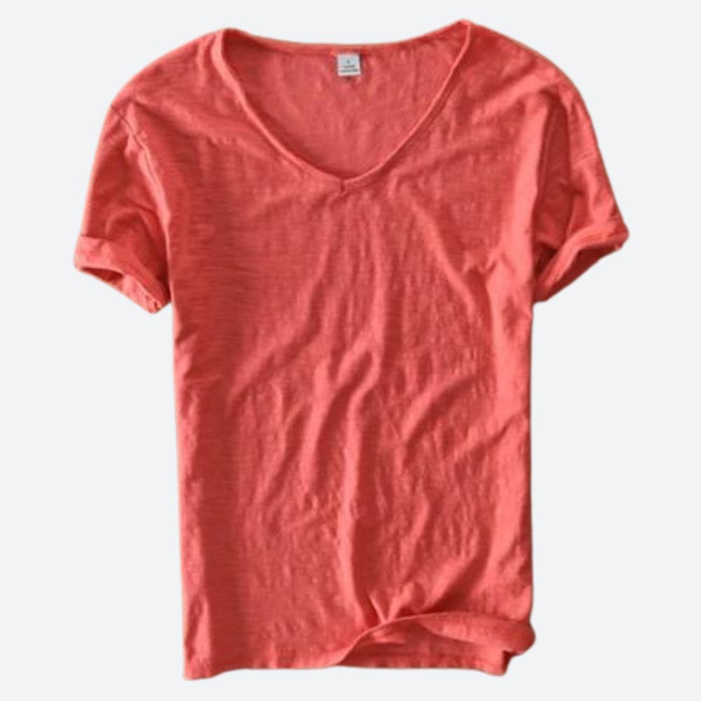 Elegante camiseta de verano de algodón y lino - Maxx