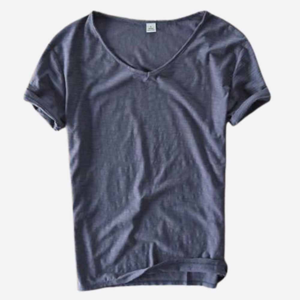 Elegante camiseta de verano de algodón y lino - Maxx