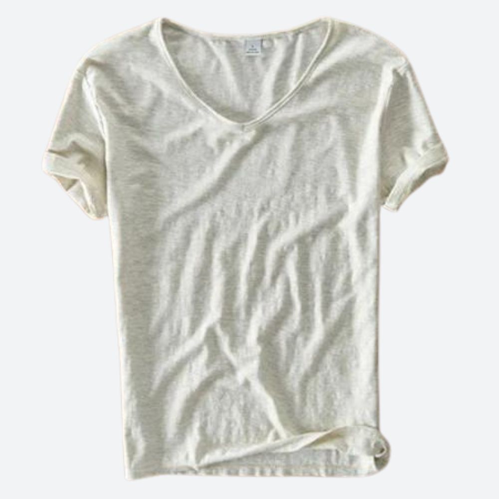 Elegante camiseta de verano de algodón y lino - Maxx