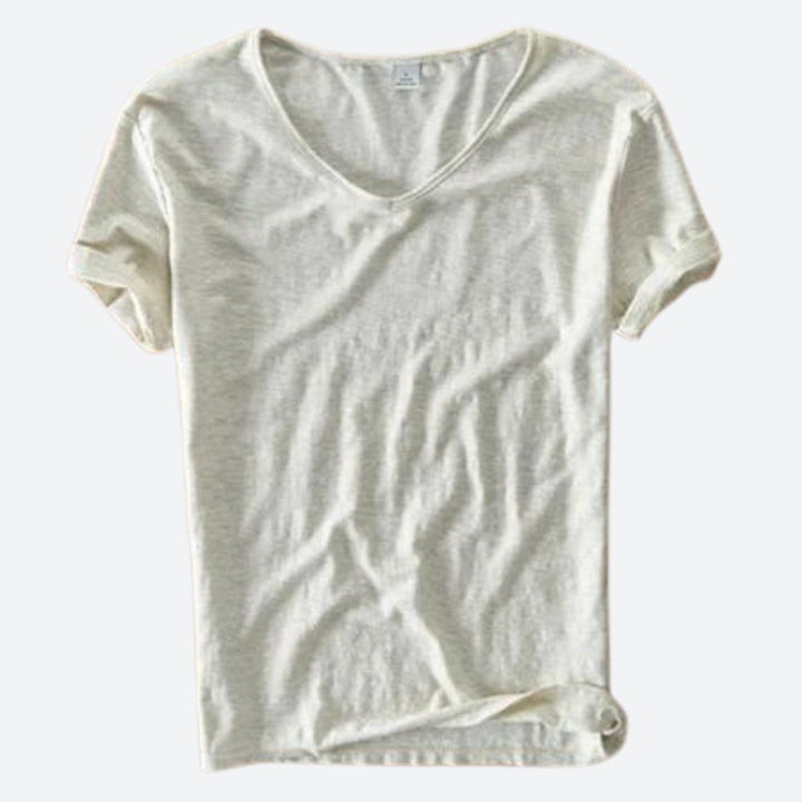 Elegante camiseta de verano de algodón y lino - Maxx