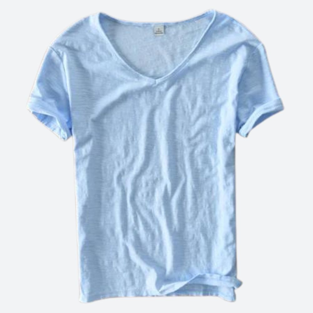 Elegante camiseta de verano de algodón y lino - Maxx