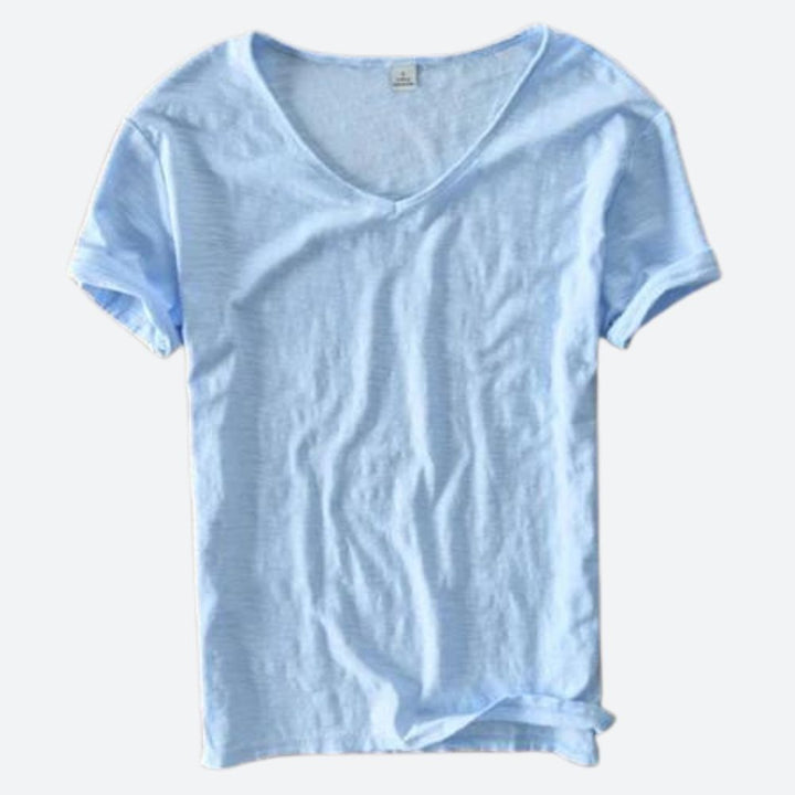 Elegante camiseta de verano de algodón y lino - Maxx