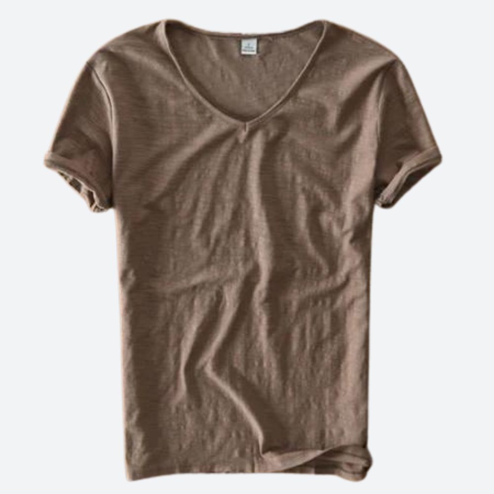 Elegante camiseta de verano de algodón y lino - Maxx