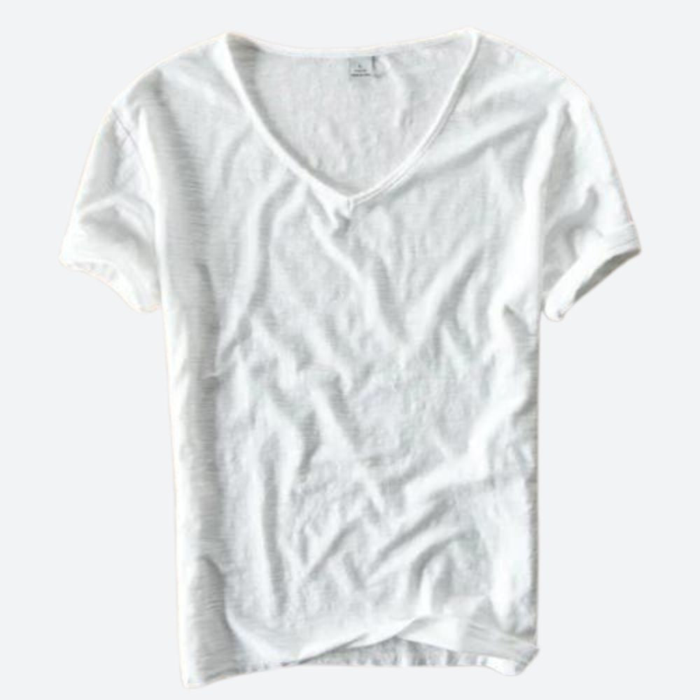 Elegante camiseta de verano de algodón y lino - Maxx
