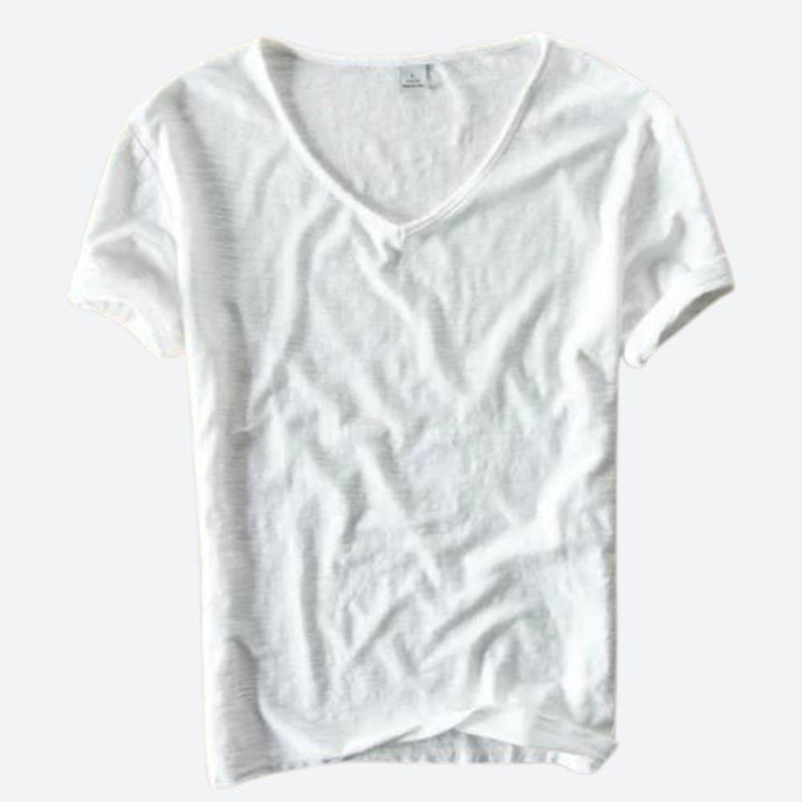 Elegante camiseta de verano de algodón y lino - Maxx