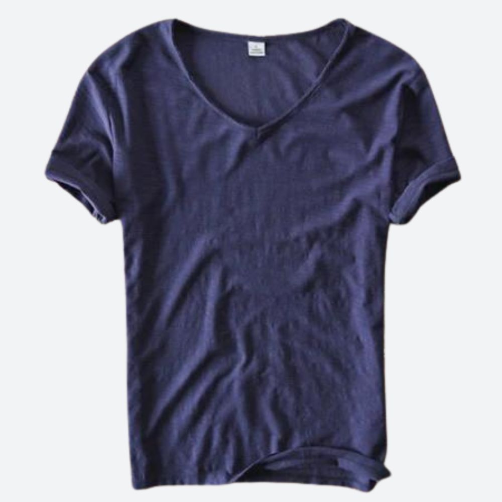 Elegante camiseta de verano de algodón y lino - Maxx