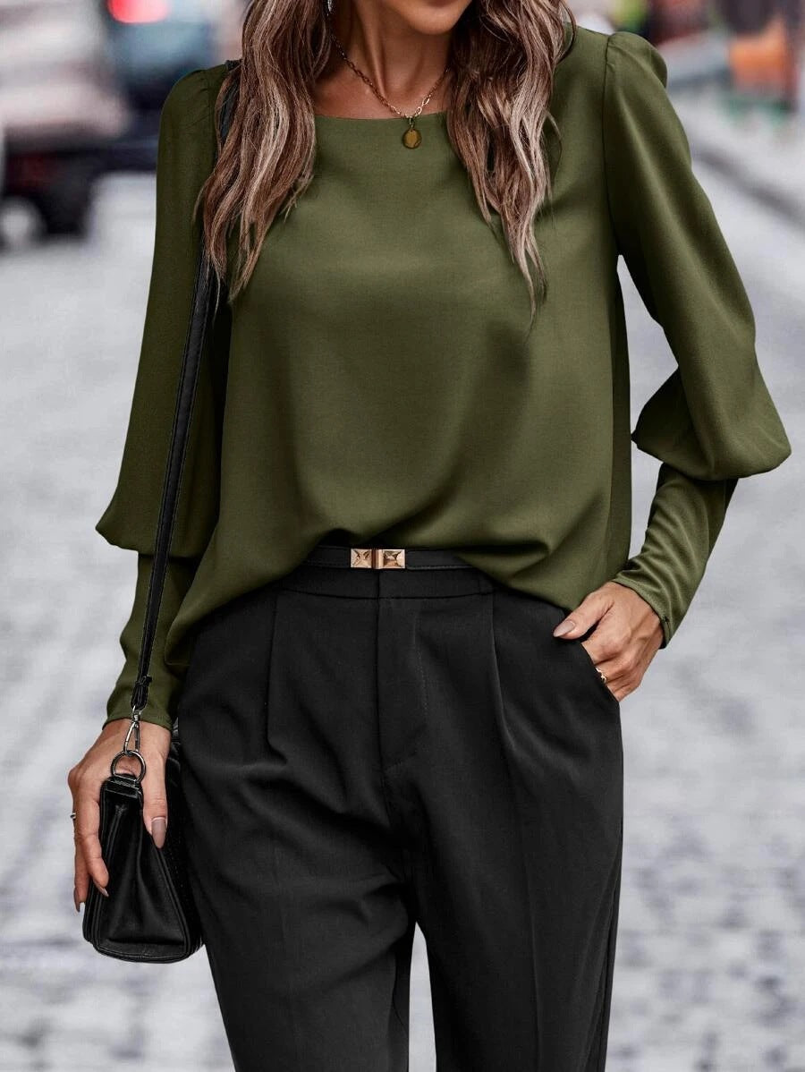 Keily - Atemporal y Elegante Blusa de Manga Larga para Mujer Otoño