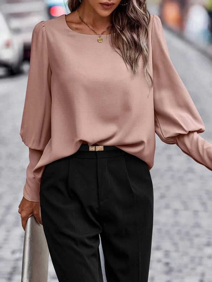 Alicia - Elegante blusa primaveral de cuello en O para mujer