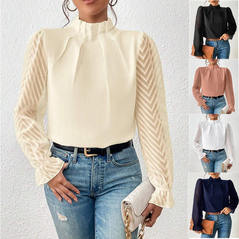 Ashley - Elegante blusa de manga larga para señora
